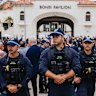 Police at the memorial at Bondi Pavilion