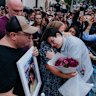 The parents and cousin of murder victim Matilda, 10, at a vigil on Tuesday at the Bondi Pavilion memorial, near where Sunday’s terrorist attack took place.