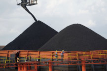 Coal is loaded onto a barge in Kutai Kartanegara, East Kalimantan.