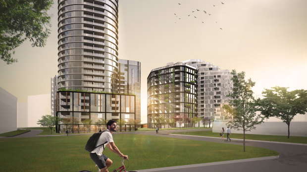 An artist's impression of Geocon's Wova development in Woden.