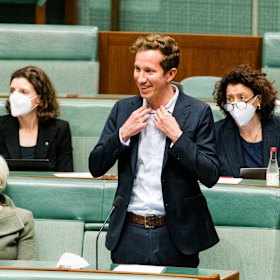 Greens member for Griffith Max Chandler-Mather was criticised for not wearing a tie in question time.