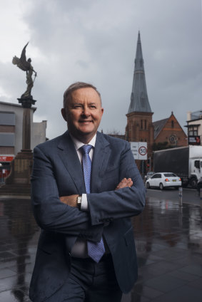 Anthony Albanese in Sydney's inner-west suburb of Marrickville, part of his electorate.