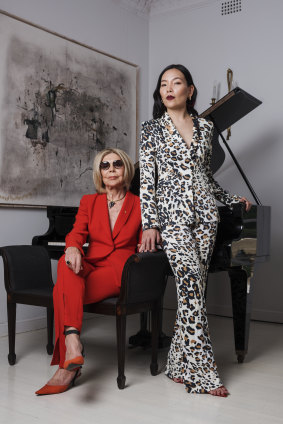 Catwalk collaboration ... designer Carla Zampatti (left) and singer Dami Im in Sydney.