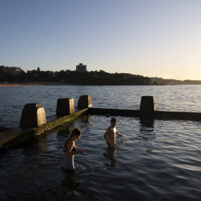Early morning swimmers had a dip at Coogee beach ocean pool.