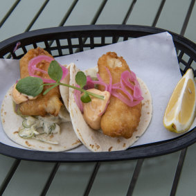 Crispy fish tacos at Navy Bear.