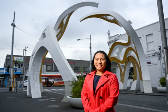 Claudia Nguyen, 29, a City of Yarra councillor, was elected in 2020 after taking a course that trains future leaders. Anthony Tran and Jasmine Nguyen also took the course.