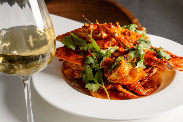 Singapore blue swimmer crab. 