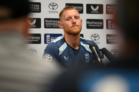 England captain Ben Stokes holds a press conference at Trent Bridge.