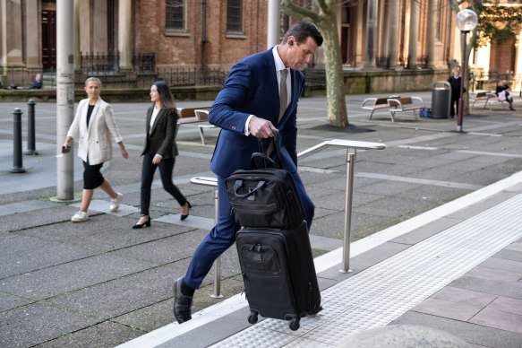 Ben Roberts-Smith outside the Federal Court in Sydney on Monday.