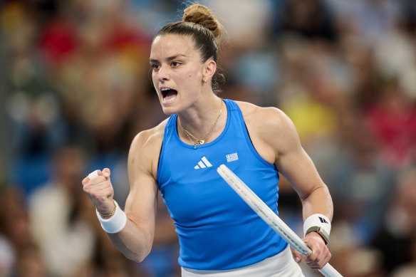 Maria Sakkari defeated former Australian Open champion and world No.1 Angelique Kerber.