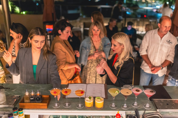 Designer cocktails served at Byron’s only rooftop bar.