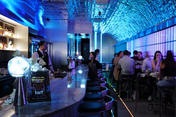 Customers at Lost Bar in Chinatown.
