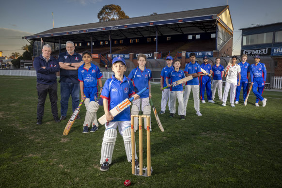 Members of Port Melbourne Cricket Club at the North Port Oval. 