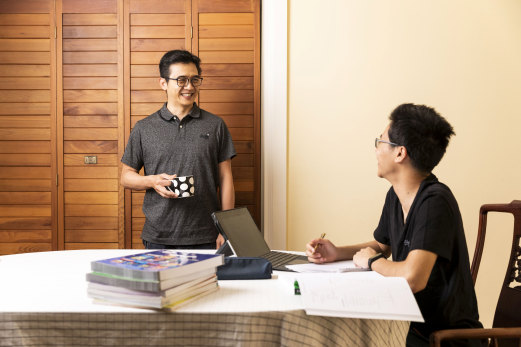 Steven Lee has taken leave from work to help his son Marcus who is currently doing his HSC. 