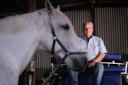 Ray Whittaker of Distinctive Melbourne Carriages at his Mernda property in 2021.