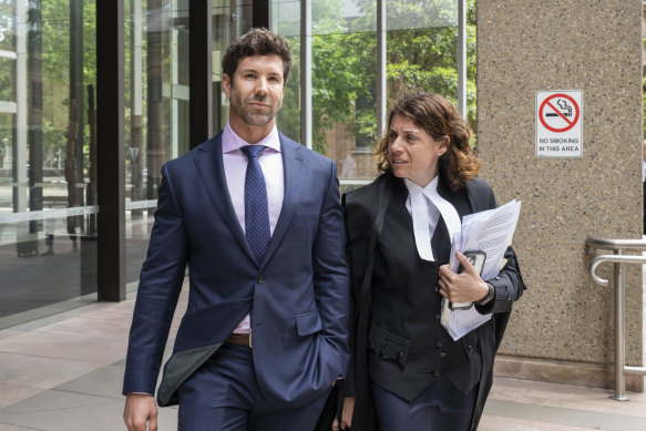 Heston Russell and his barrister Sue Chrysanthou, SC, at the Federal Court in Sydney, seen in a file picture.