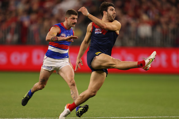 Christian Petracca in action for the Demons during the grand final. 