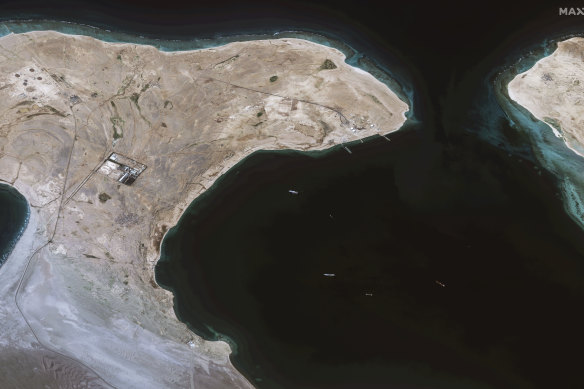 Ships  in the Red Sea off Yemen in November.