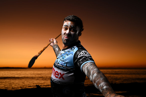 Andrew Fifita during NRL Indigenous Round celebrations.