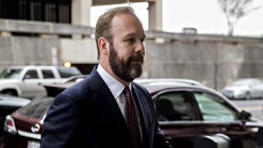 Rick Gates, former deputy campaign manager for Donald Trump, arrives at Federal Court in Washington, DC.