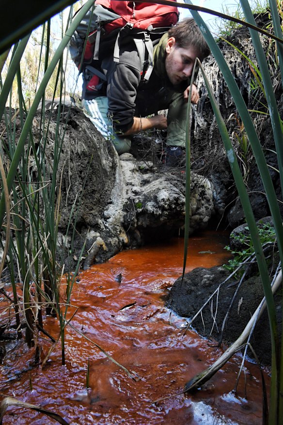 Tahmoor's discharge point has areas of water that appear highly contaminated.