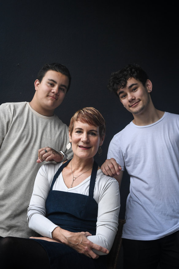 Xanana Gusmao’s ex-wife, Kirsty Sword Gusmao, with two of their sons Daniel, left, and Alexandre, who have sent letters of support to Daschbach’s accusers.