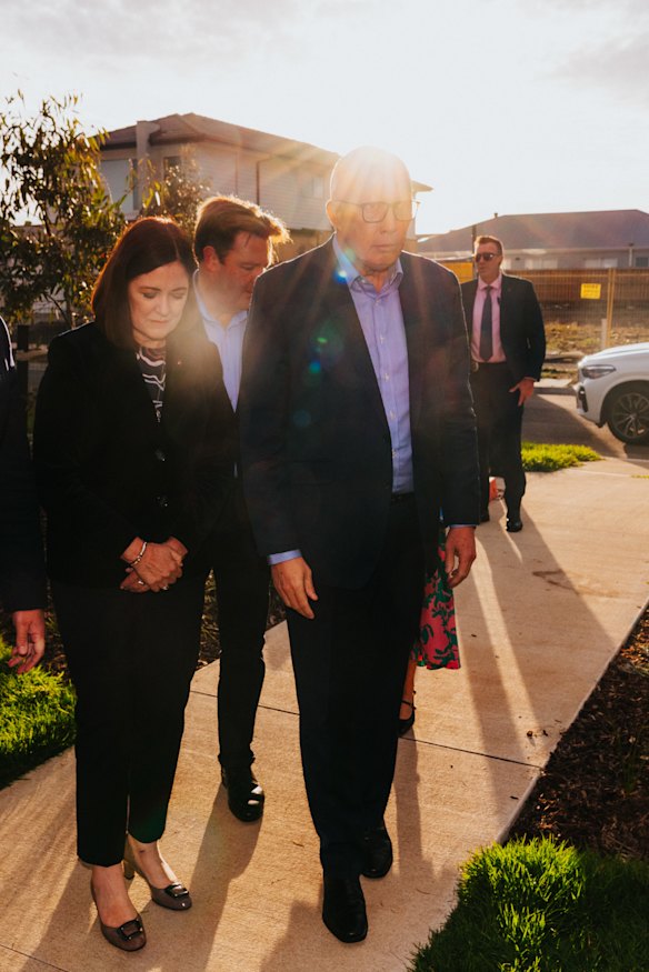 Outshone … Dutton during another visit to the Victorian seat of McEwen.
