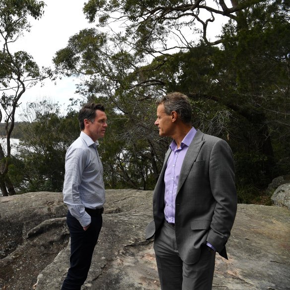 NSW Labor Leader Chris Minns MP (left) with Member for Newcastle Tim Crakanthorp.