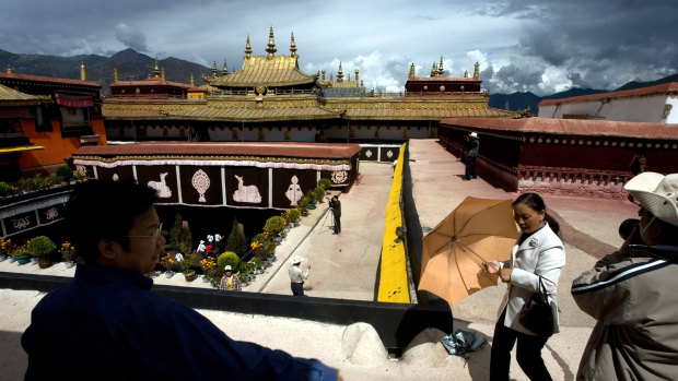 Jokhang Monastery, one of the oldest Tibetan monastery in  Lhasa, western China's Tibet province, in 2007.