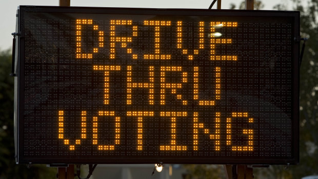 Drive-through voting in Orange County, California, in 2008.