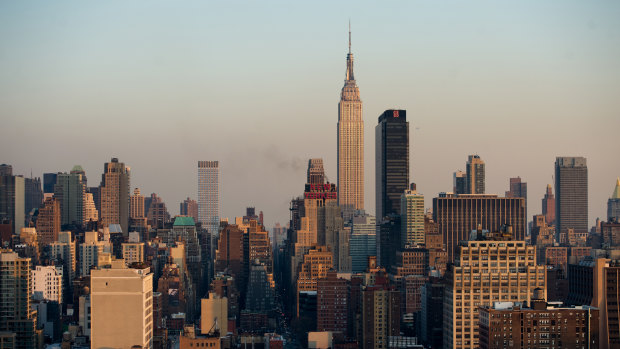 The Empire State building stands in the midtown Manhattan skyline