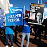 Liberal supporters during Prime Minister Anthony Albanese’s visit to Devonport, Tasmania, on Friday.
