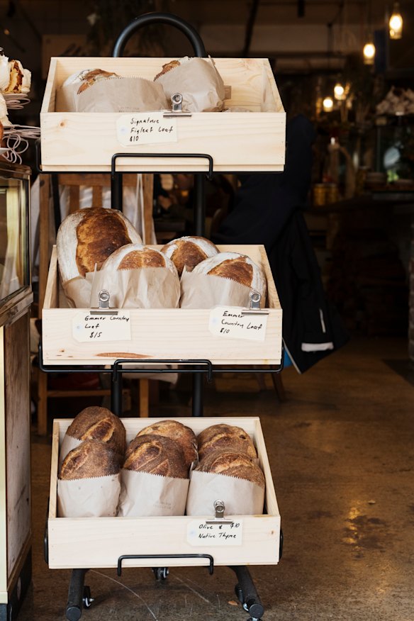 Fig leaf loaf, country loaf and olive &amp; native thyme loaf. 