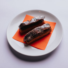 Pissaladiere with onion and anchovy.