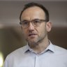 Greens leader Adam Bandt during a doorstop interview in the press gallery, at Parliament House in Canberra.