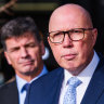 Peter Dutton (right) and Angus Taylor.