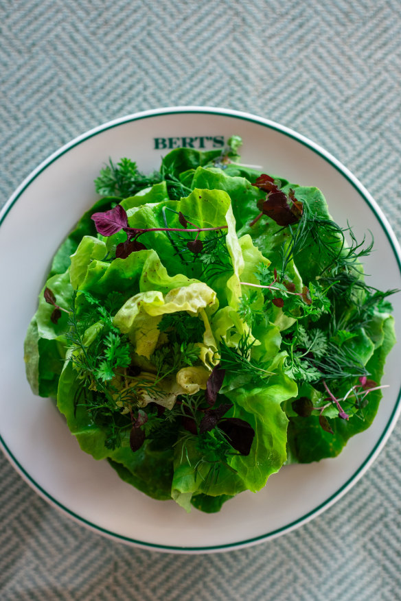Butter lettuce with lemon dressing.