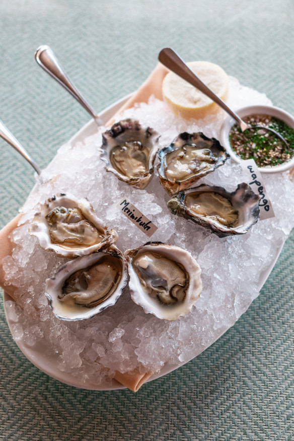 Oysters with chardonnay mignonette. 