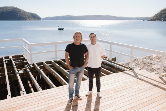 Restaurateur and publican Ben May (left) and hospitality veteran Rob Domjen have bought the former Boathouse site at Palm Beach.