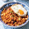 Kimchi fried rice always comes to the rescue.