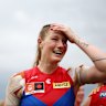 Tayla Harris takes in the victory.