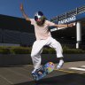 Chloe Covell performs a kickflip.