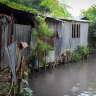 A sweatshop worker room near polluted worker in Bangladesh.