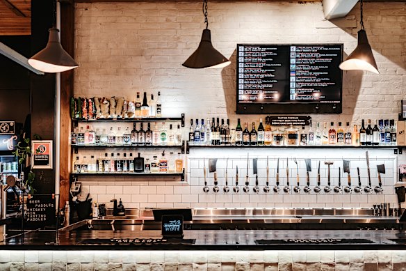 The bar has 21 of its own brews on tap. 