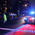A police cordon at the scene of an alleged shooting in Norwest on Monday night.