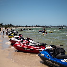 Jet ski parking at Brighton-Le-Sands