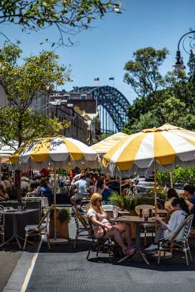 Foot traffic in The Rocks has reached 90 per cent of pre-COVID-19 levels.