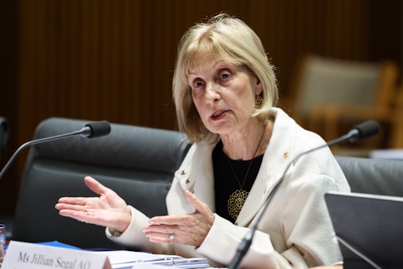 Jillian Segal, the federal government’s special envoy to combat antisemitism, during a Senate estimates hearing on Thursday.
