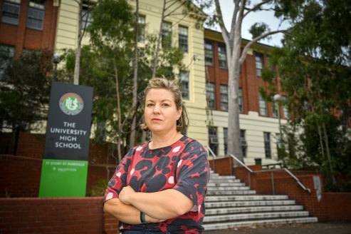 Melinda Cooke, whose son is in grade 3 at North Melbourne Primary, said there hadn’t been any consultation with parents before the high school students were moved in.