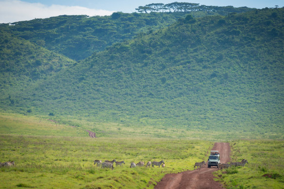 Ngorongoro Crater: The world’s largest inactive volcanic caldera.